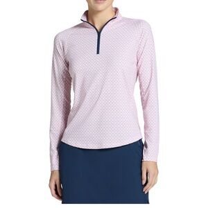 NWT Walter Hagen Women's
Performance 11 UV Suncover 3/4
Zip Deco Leaf pink